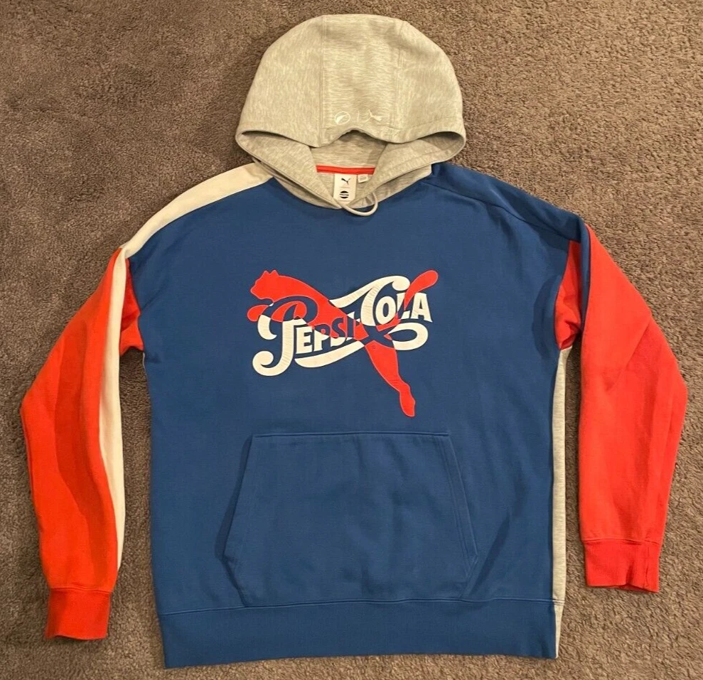 Kruis aan deksel Billy Goat Men&#039;s Puma X Pepsi Cola Pullover Hooded Sweatshirt Hoodie Medium | eBay