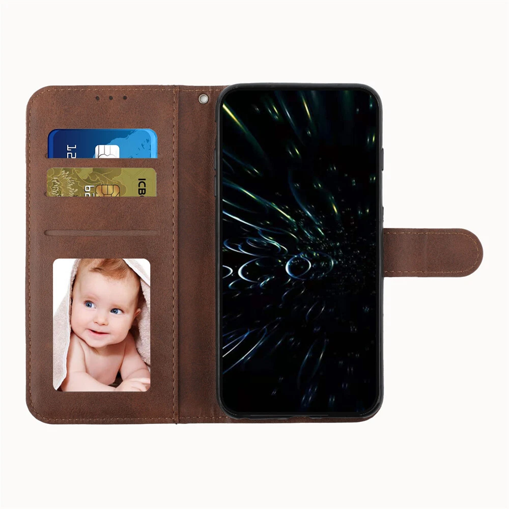 Premium Leather Flip Wallet Shockproof Case for iPhone 15 Pro Max 14 13 XR 7 with Full Protection