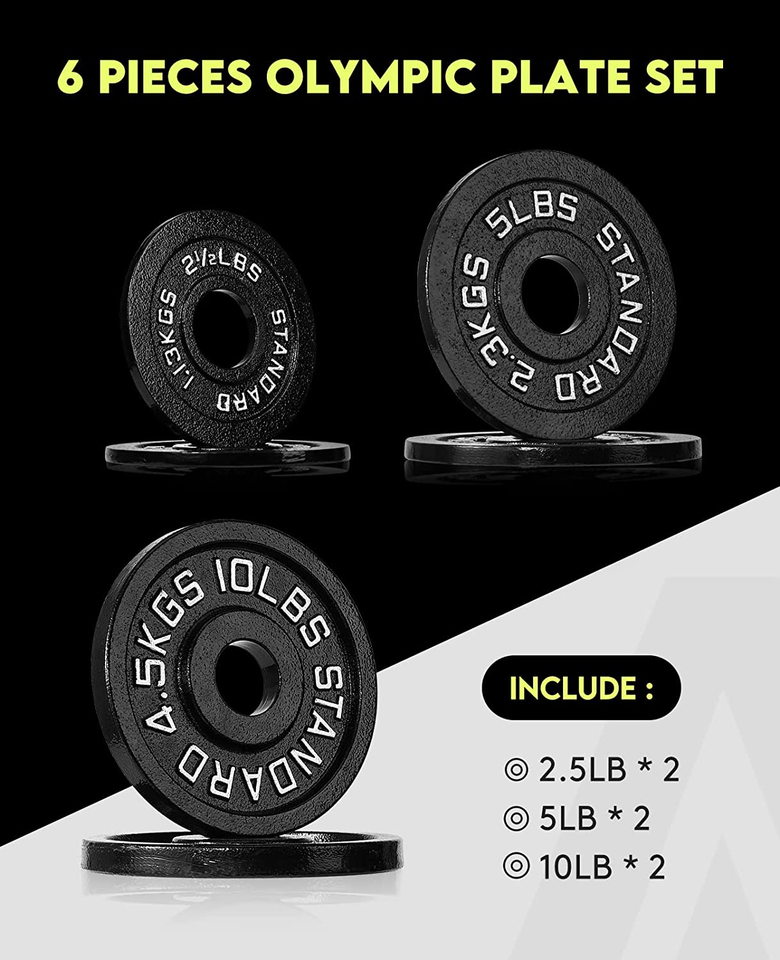 2" Olympic Cast Iron Grip Weight Plates Set eBay