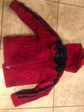 GapKids boys red size 6-7 light weight jacket with zip out hood in collar 