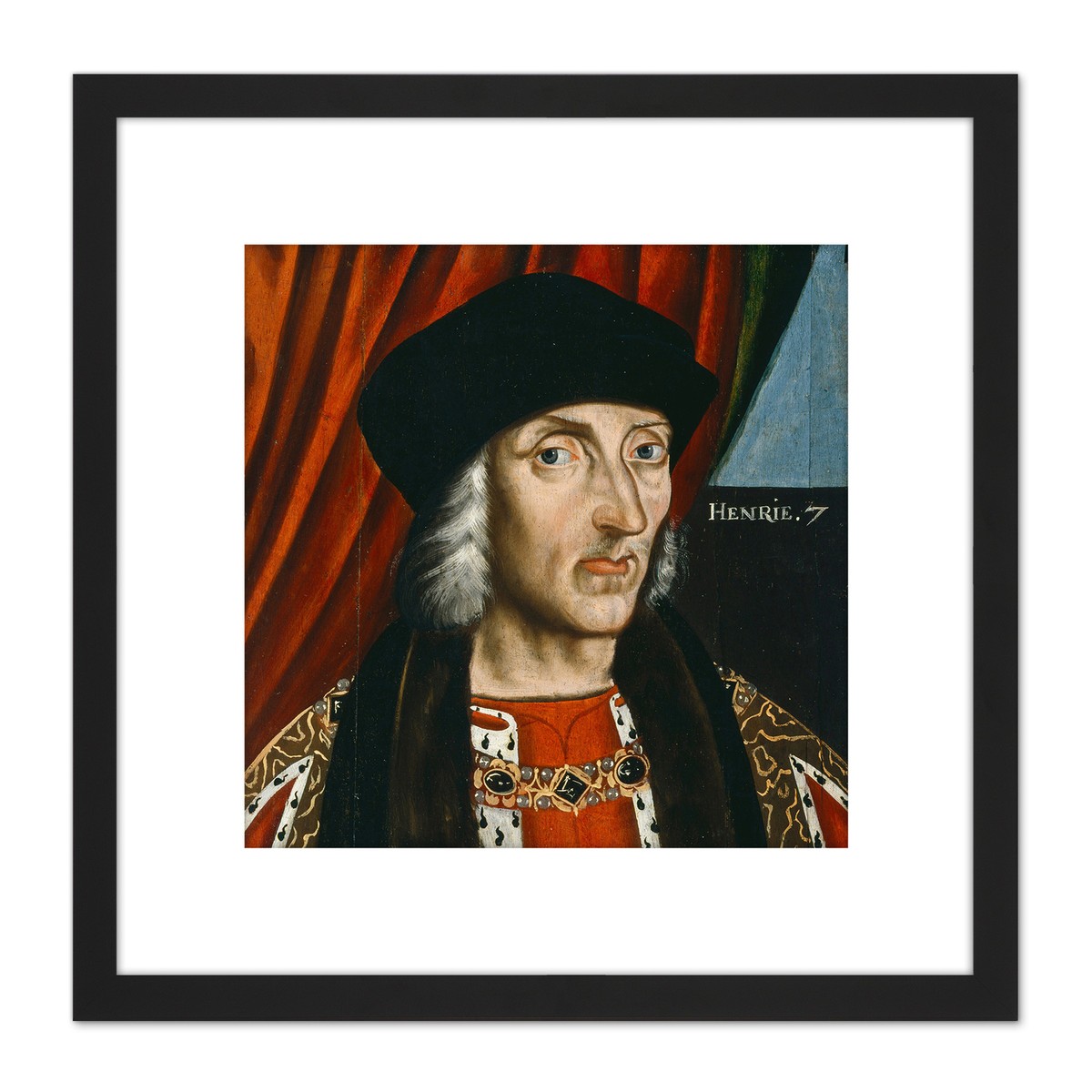 British School Henry VII King Portrait Square Framed Wall Art 8X8