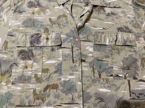 Vintage Biz Tango Short Sleeve Button Down Shirt Cotton Safari India Men’s Sz M - Picture 2 of 7