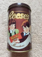 Vintage Hersey Reese's Peanut Butter Cups Miniatures 1989 Collectible Tin