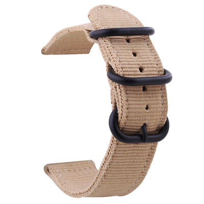 Starkes Nylon Uhrenarmband 18 | 20 | 22 | 24 mm Textil Stoff Ersatz Band Schwarz