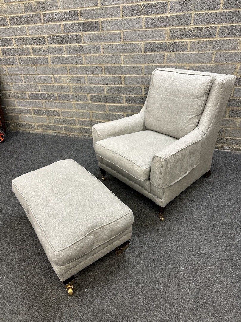 Grey Duresta Trafalgar Armchair And Hardy Footstool CS E26 eBay