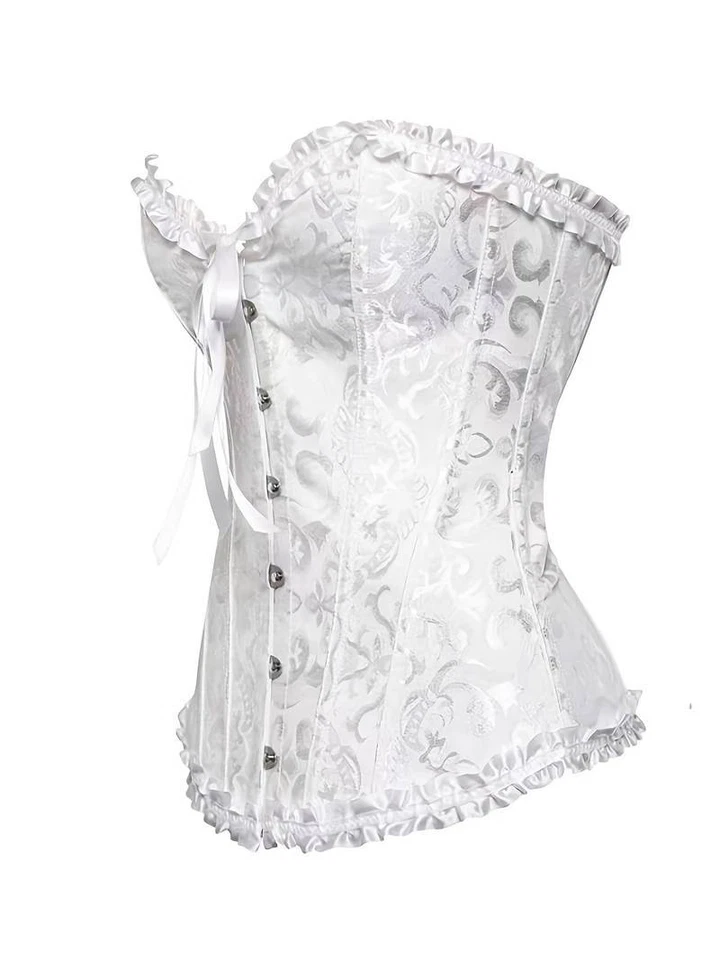 Sexy White Floral Corset With Lace-Up Back For Women - Enhance Your Figure An... - Image 2 of 4