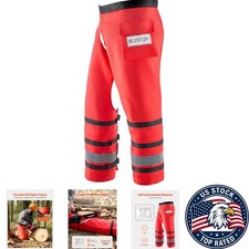 Class D Chainsaw Safety Chaps - 8 Layers, Adjustable Fit for Loggers Workers