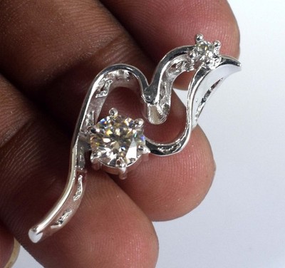 1.08 Ct Round Brilliant Cut White Diamond Solitaire Certified Engagement Pendant