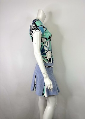 Vtg Dolce & Gabbana D&G Blue Floral Print Dress 42 M | eBay