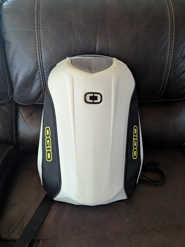 Ogio No Drag Mach 3 hard case motorsports backpack White Lime