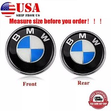 Fit For Bmw Emblems 82mm 74mm Hood Trunk Replacement E30 E36 Universal 
