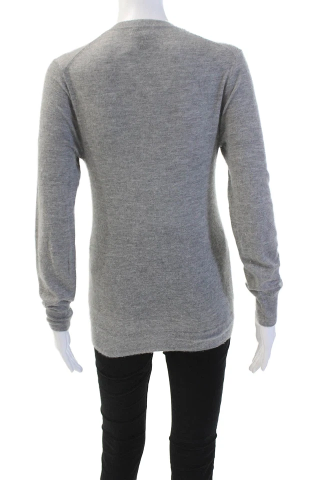 Suéter básico de cachemir manga larga cuello en V J Crew gris talla S Foto 3 de 4