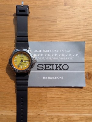 Seiko Diver 200m Solar Powered Uhr. Edelstahlgehäuse Kautschukarmband SNE109