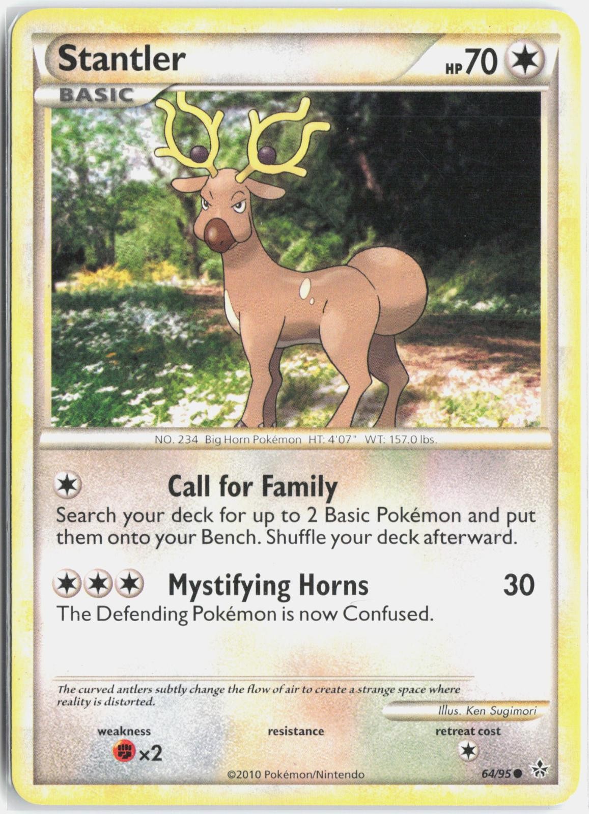Stantler 64/95 Common HGSS Unleashed Pokemon Heavily Played