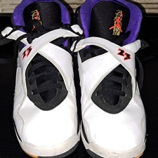 Jordan Air Jordan 8 Retro GS 305368-142 White Black Purple Sneakers Youth 7Y