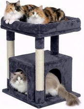 Perch Bed for Adult Cats, 23.6in Cat Tower with Scrathing Post, Cat Condo