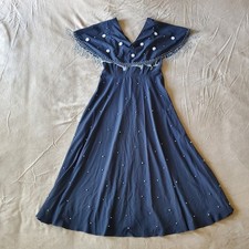 Shein Pearl Embellished Fringe Capelet Dress Small