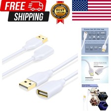 USB Extension Cable White, 2-Pack 2.0 6ft/2m Type A Male to A Female Extensio...