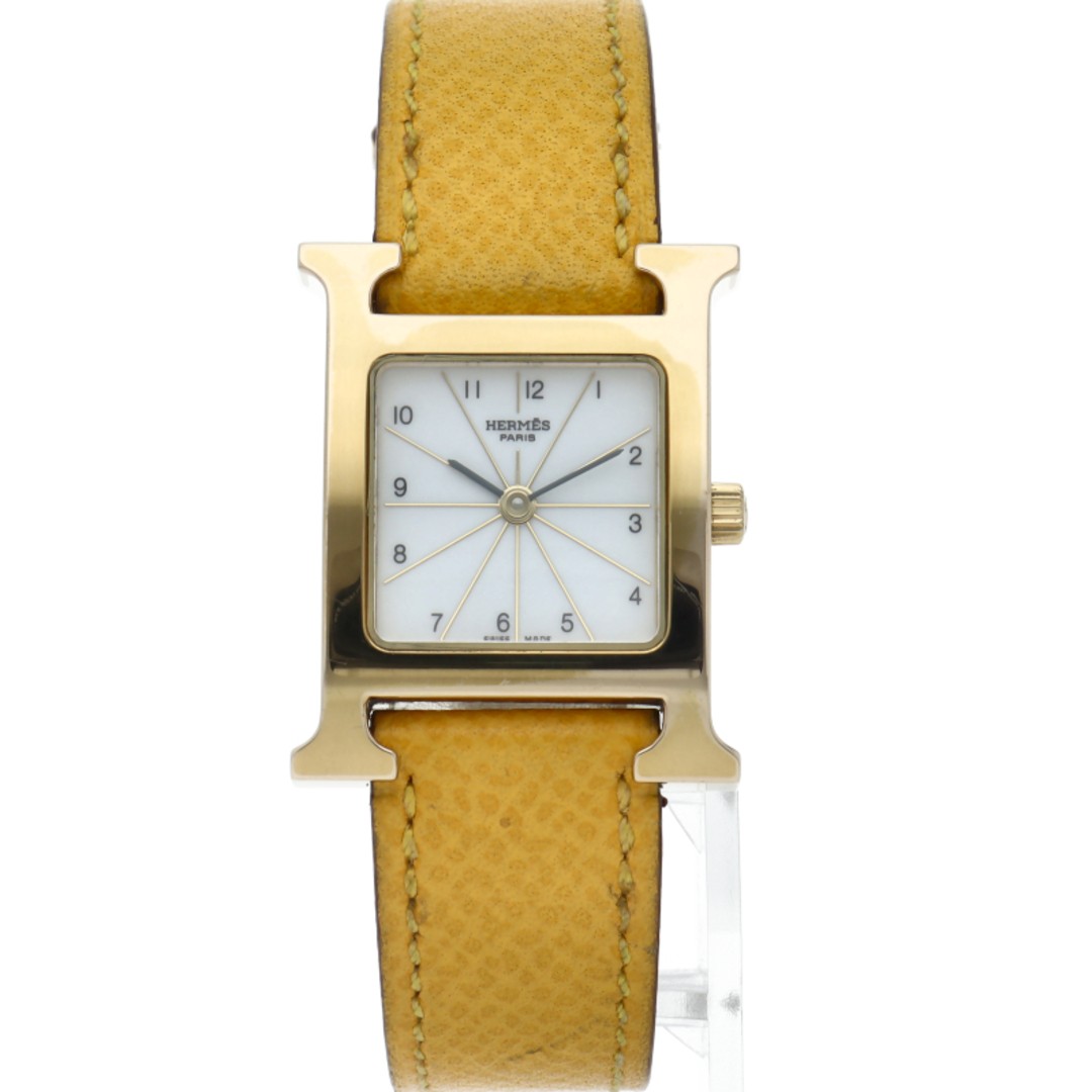 Hermes H Watch Ladies Watch H Watch HH1.201 GP Leather Ladies Watch White Finish image 3