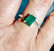 Green Stone Sterling Silver Ring