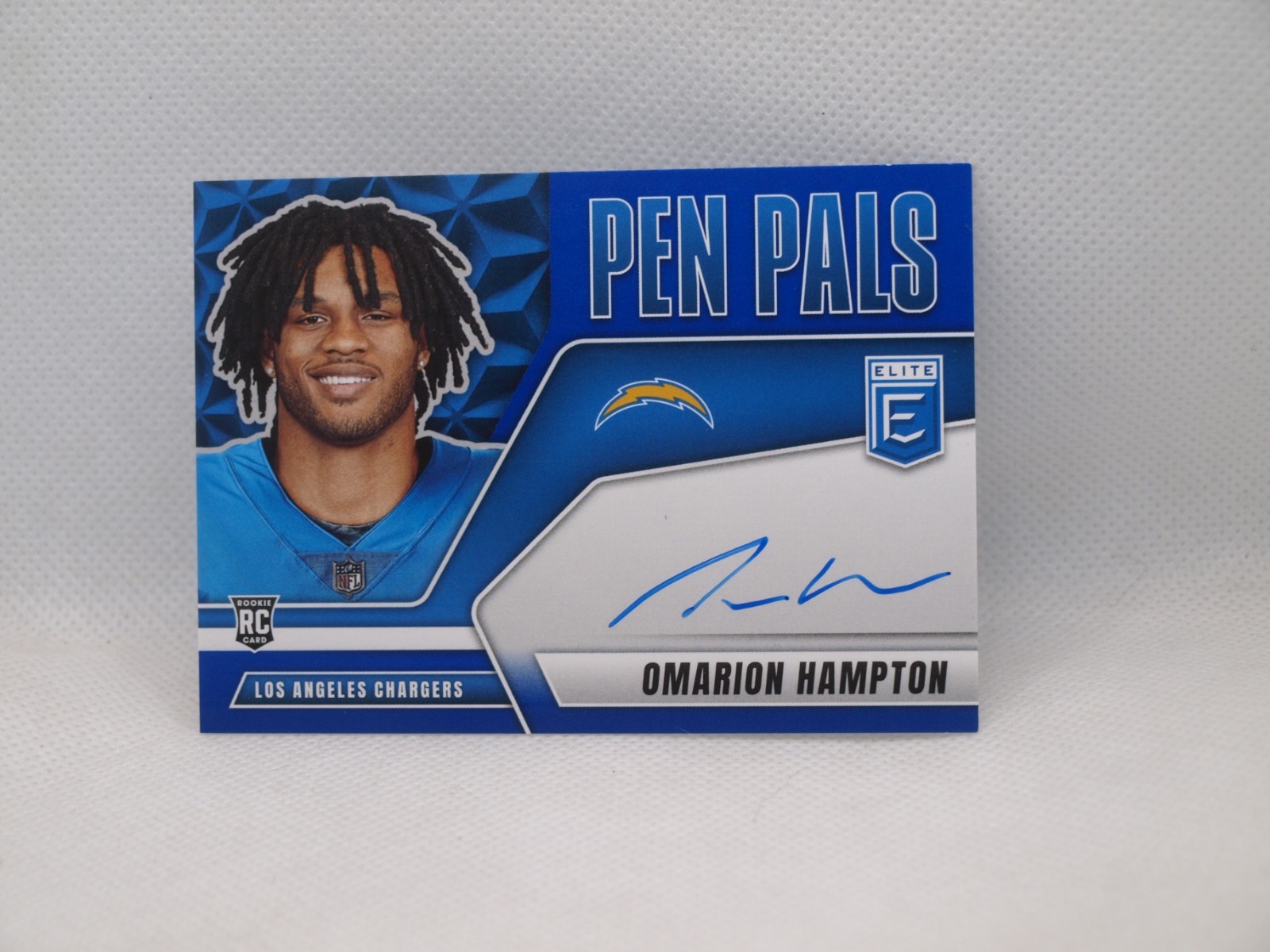 2025 Panini Donruss Elite Pen Pals Blue Auto Omarion Hampton #PP-OHA
