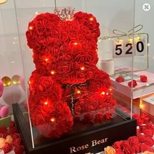 Artificial Flower Eternal Rose Teddy Bear Gift Mother  s Day Birthday Valine day