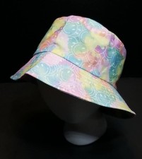 Tye-Dye Smiley Face Bucket Hat Unisex Fits Children Reversible  Pastel  NWOT