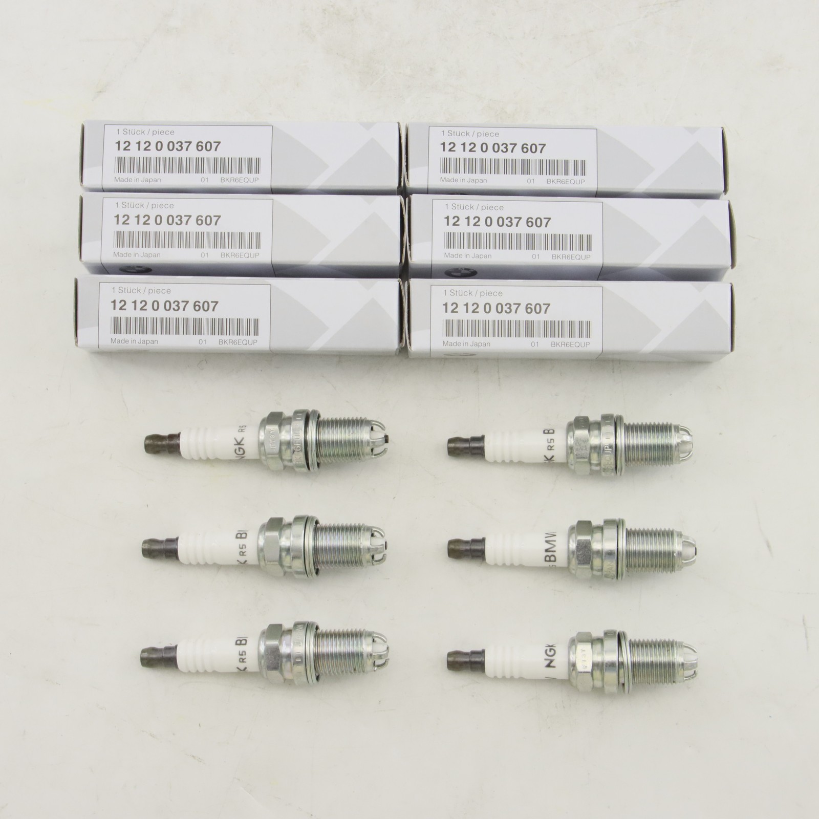 OEM 6PCS Iridium Spark Plugs 12120037607 BKR6EQUP for BMW X3 X5 Z3 Z4 320i 323i
