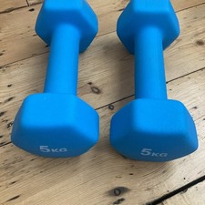 Hex neoprene Dumbells Pair 5kg Hand Weights