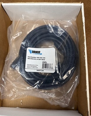 NEW Vanco #VGA-VGA-25, S-VGA, 25-Foot Cable, HD-DB15 (M) to HD-DB15 (M), Hi-Res