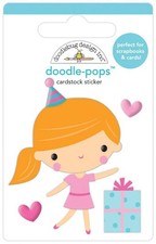 Doodlebug Doodle-Pops 3D Stickers Party Girl, Hey Cupcake