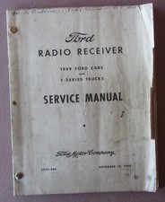 Orig 1948 Ford Cars F Series Trucks Radio Receiver Service Manual Illustrated
