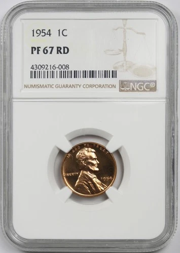 1954 1C NGC Proof PF 67 RD Red Lincoln Wheat Penny