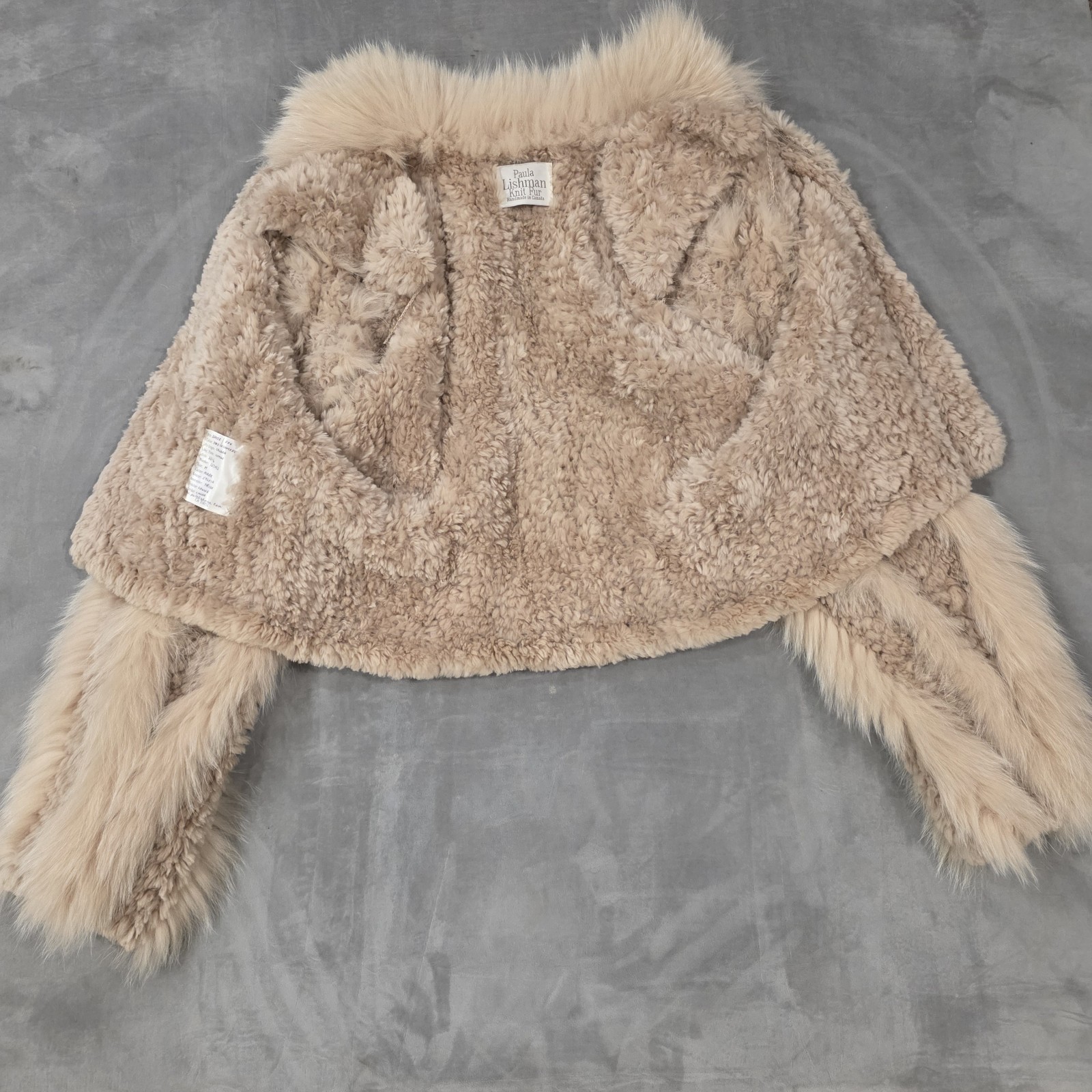 Paula Lishman カナダ製 ビーバー フォックス ニットファーケープ Paula Lishman Knit Fur Coat Beaver Fox Handmade Canad… - Gem