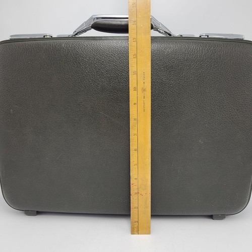 VTG American Tourister PWH Hardcase BRIEFCASE Luggage Deep Olive Lockable No Key - Picture 16 of 24