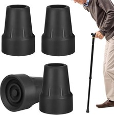 4 Pack Walking Cane Tips 7/8 Inch Crutch Tips Heavy Duty Rubber Cane Tips Replac