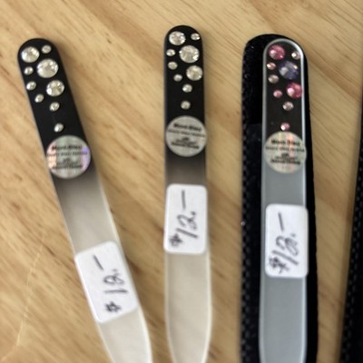 Czech nail files, small with crystals,large clear files. Each order6 total files