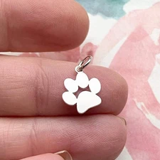 Tiny Paw Cham Cat or Dog Print Sterling Silver Pet Jewelry