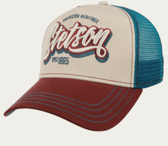 Cappellino Stetson Trucker Wordmark Logo - mo - 2403003 - blu/rosso