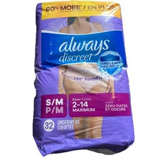 Always Discreet Women's Incontinence Underwear, S/M, Lightly Scented, 32 count