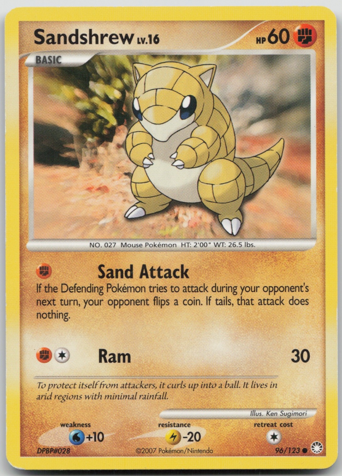 Sandshrew 96/123 Common Mysterious Treasures LP Normal