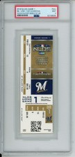 2018 Christian Yelich Playoff debut 1st HR NLDS Milwaukee Brewers Ticket PSA