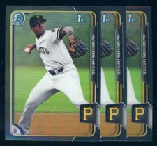 LOT 3X KE'BRYAN HAYES RC Rookie 1st 2015 Bowman Draft Chrome Black Refractor