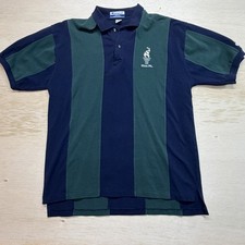 Vintage Champion 1996 Atlanta Olympics Vertical Striped Polo Mens 2XL Blue Green