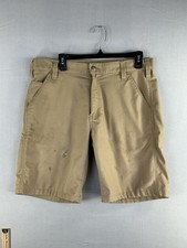 Carhartt Relaxed Fit Work Shorts Men s 34 Tan Khaki Utility Cotton