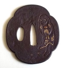 Antique iron sword guard ( Tsuba )Edo period in Japan ( 1603-1868 )#784