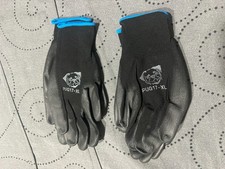 GLOVE POLYURETHANE COATED WORK BLACK GLOVES PUG 17 SIZE XL 6 PAIRS NEW NO TAGS