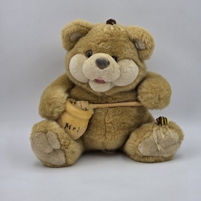 Kellytoy Honey Bear Plush Stuffed Animal w/ Honey Pot Dipper Bees Novelty Toy