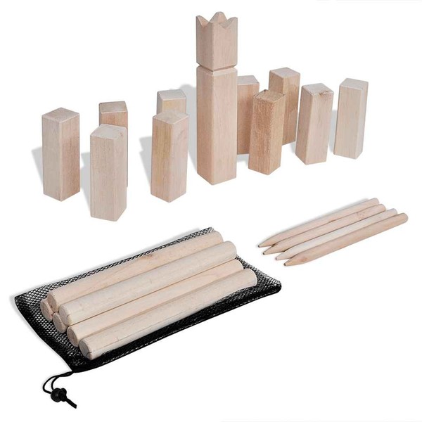 Kubb Spiel Kiefernholz Wurfspiel Gartenspiel Geschicklichkeitsspiel Vidaxl-image