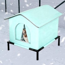 Outdoor Cat House Protection Insulated Kitty Shelter for Winter Patio Garden